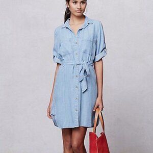 Anthropologie Cloth & Stone Chambray Shirt Dress - Medium